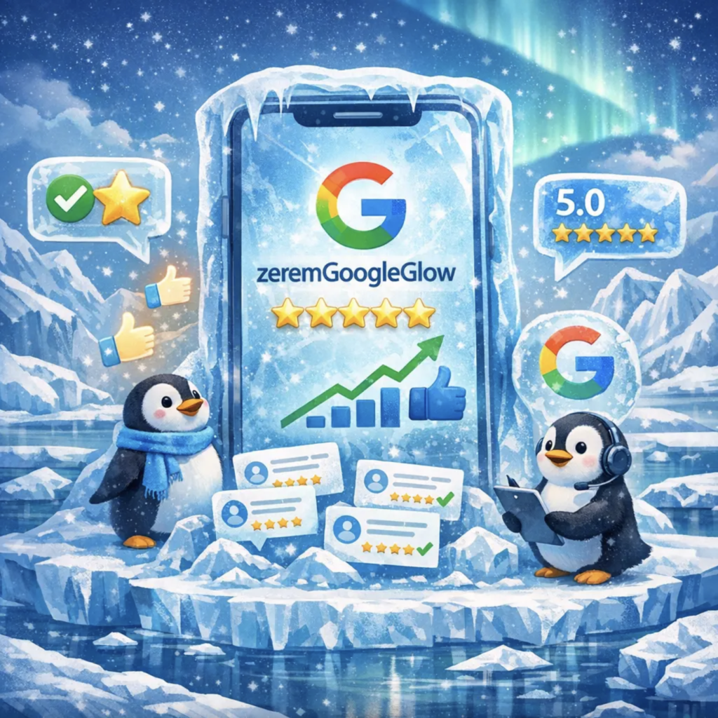 ZeremGoogleGlow deux pingouins sur une balise de glace